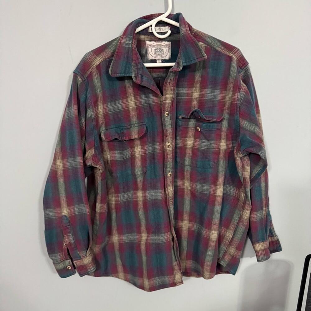 Vintage John Ashford Sport Multicolor Plaid Button Down Shirt Men’s Size XL